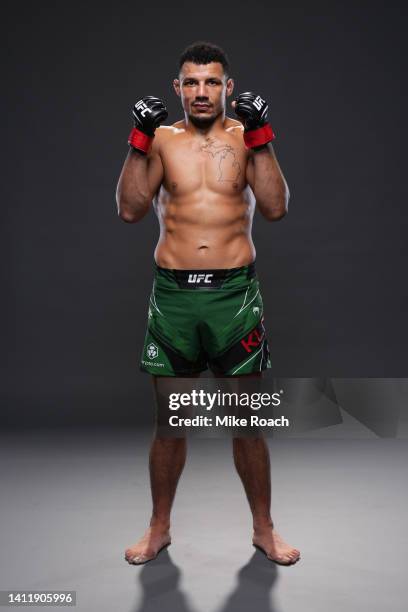 Drakkar Klose poses for a post fight portrait backstage during the UFC 277 event at American Airlines Center on July 30, 2022 in Dallas, Texas.