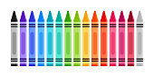 Education - School - Supply - Crayon Set Isolated on White Background