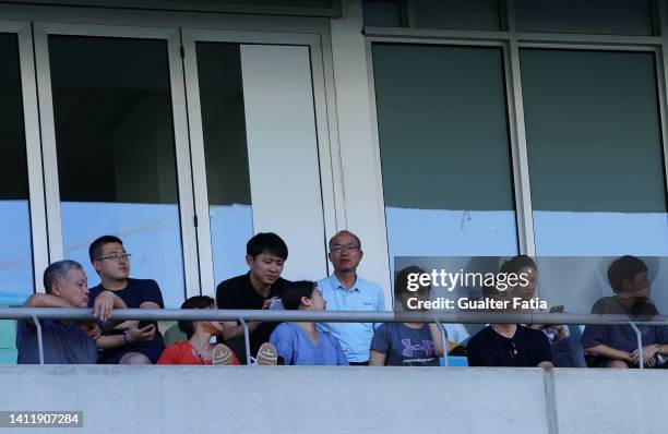 Wolverhampton Wanderers owner Guo Guangchang before the start of the Pre-Season Friendly match between Wolverhampton Wanderers and Sporting CP at...