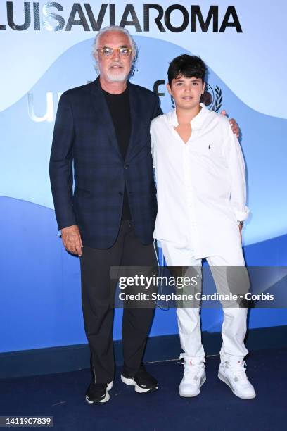 Flavio Briatore and Nathan Falco Briatore attend the Luisaviaroma For UNICEF Gala on July 30, 2022 in Capri, Italy.