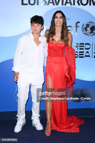 Nathan Falco Briatore and Elisabetta Gregoraci attend the Luisaviaroma For UNICEF Gala on July 30, 2022 in Capri, Italy.