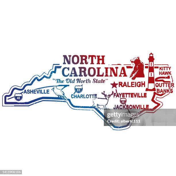 north carolina landmark travel stamp - fayetteville north carolina stock illustrations