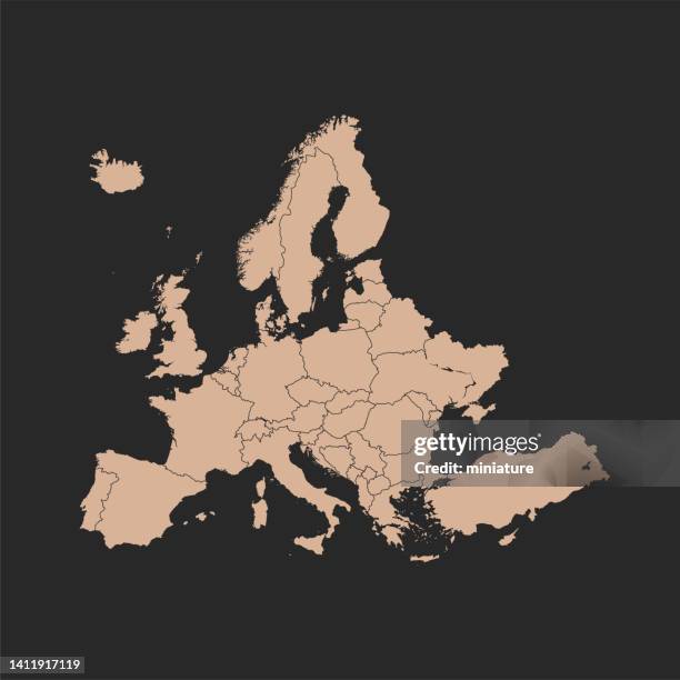 europa-karte - ungarn stock-grafiken, -clipart, -cartoons und -symbole