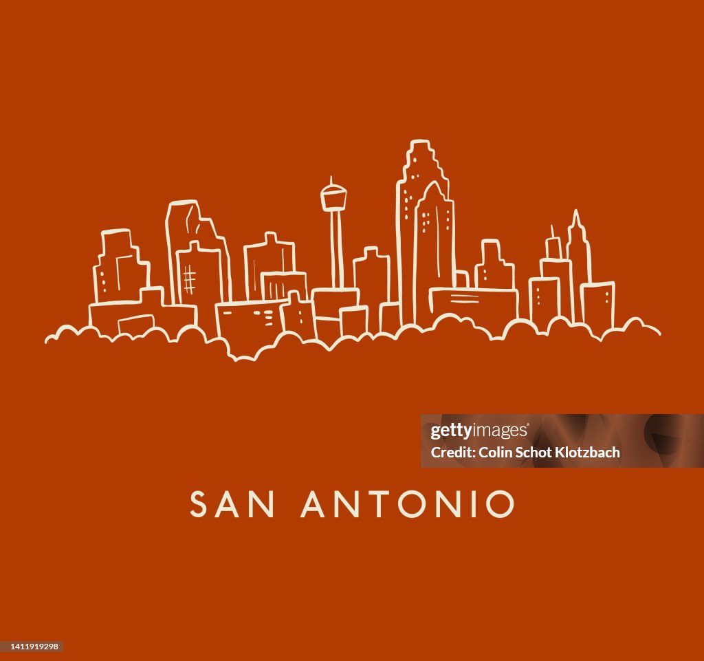 San Antonio Skyline Sketch