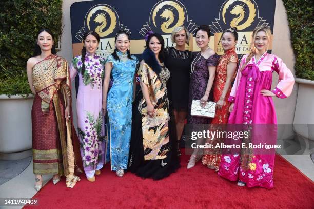 Quah Cheng, Vanessa Peng, Yufei Cui, Maki Hsieh, Kelly Gray, Jane Yu, Crystal Zhao and Selena Chen attend the Asian Hall Of Fame's Celebrate Asia...