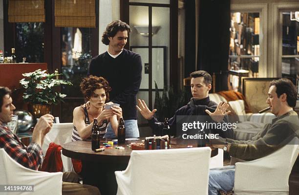Pilot" Episode 1 -- Aired -- Pictured: Unknown, Debra Messing as Grace Adler, Eric McCormack as Will Truman, Sean Hayes as Jack McFarland, Unknown --...