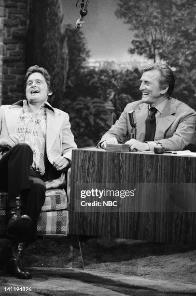 Episode 5/26/1975 -- Pictured: Actor Michael Douglas, Guest host/actor Kirk Douglas -- Photo by: Fred Sabine/NBCU Photo Bank