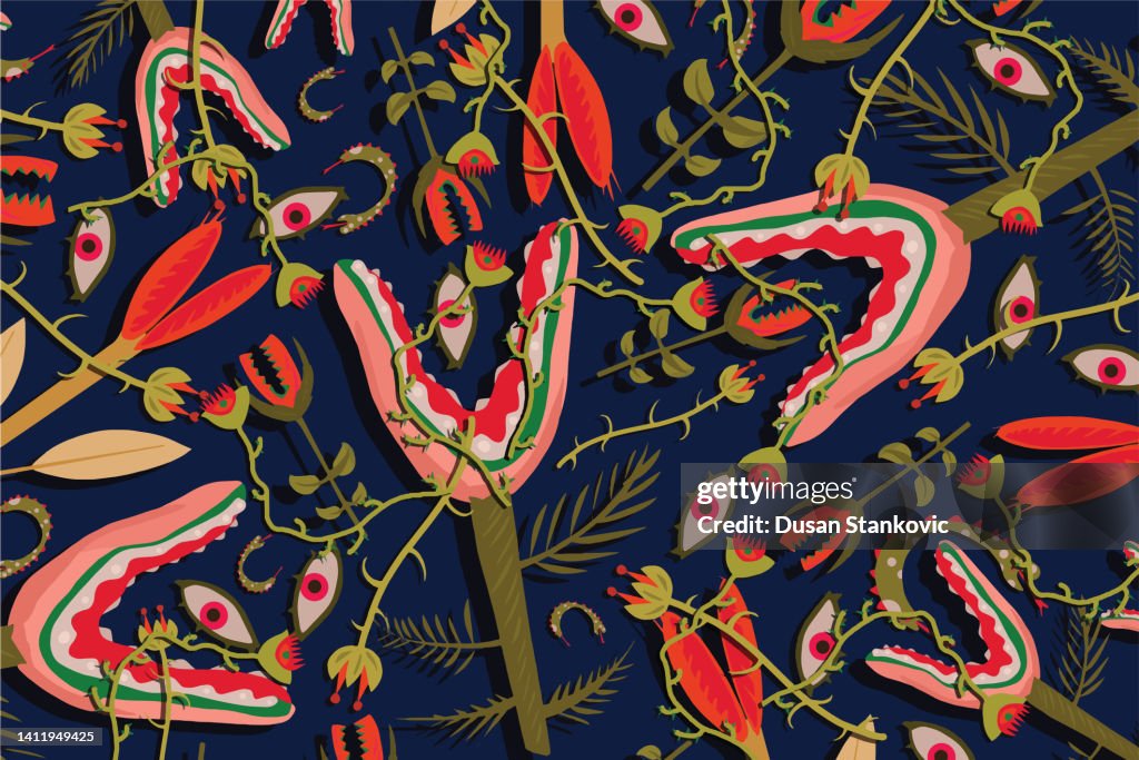 Carnivorous and human eyes plant