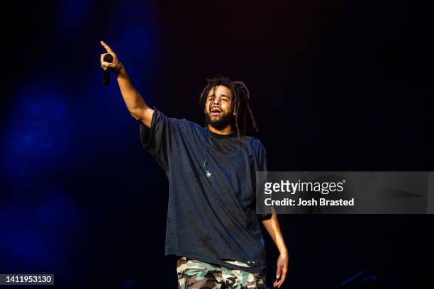 Cole performs during Lollapalooza at Grant Park on July 30, 2022 in Chicago, Illinois.