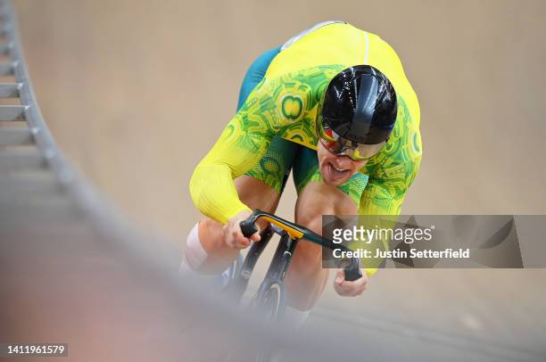 Matthew Glaetzer of Team Australia competes during the Men's Sprint Track Cycling - Qualifying on day three of the Birmingham 2022 Commonwealth Games...