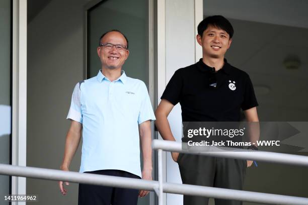 Guo Guangchang, Chairperson of Fosun looks on ahead of the Pre-Season Friendly between Wolverhampton Wanderers and Sporting CP at Estadio Algarve on...