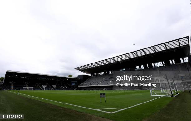 General view inside the stadium prior to the pre-season friendly match between Fulham and Villareal CF at Craven Cottage on July 31, 2022 in London,...