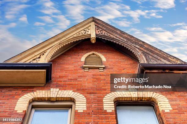 victorian architecture detail - toronto house stock pictures, royalty-free photos & images