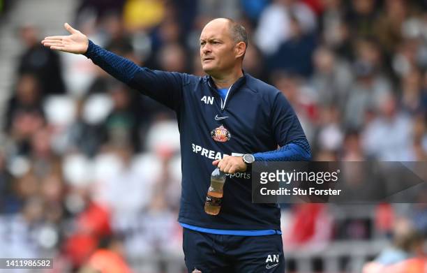 Sunderland manager Alex Neil reacts on the touchline during the Sky Bet Championship between Sunderland and Coventry City at Stadium of Light on July...