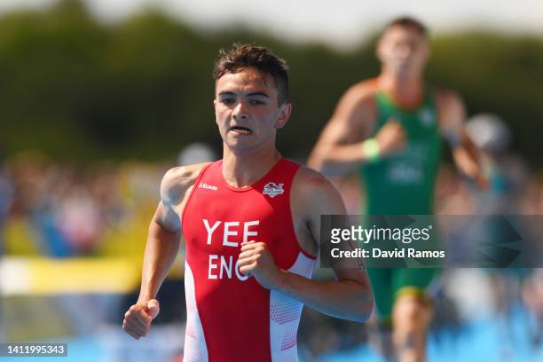Alex Yee of Team England competes during Triathlon Mixed Team Relay Final on day three of the Birmingham 2022 Commonwealth Games at Sutton Park on...