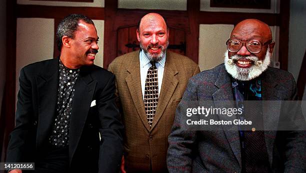 Dartmouth professor Victor Walker, playwright August Wilson, and Prof. Bill Cook.