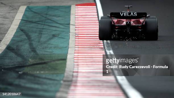 Charles Leclerc of Monaco driving the Ferrari F1-75 on track during the F1 Grand Prix of Hungary at Hungaroring on July 31, 2022 in Budapest, Hungary.