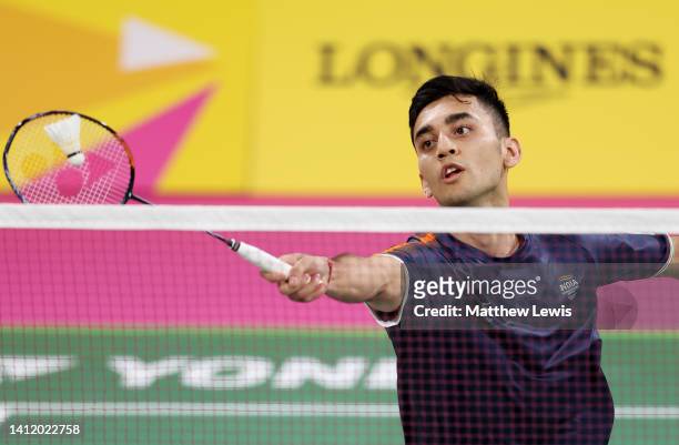 Lakshya Sen of Team India competes during the Badminton Men's Singles, Mixed Team Quarter-Final between Team South Africa and Team India on day three...