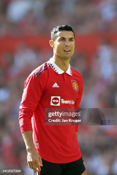 Christiano Ronaldo of Manchester United during the Pre-Season Friendly match between Manchester United and Rayo Vallecano at Old Trafford on July 31,...