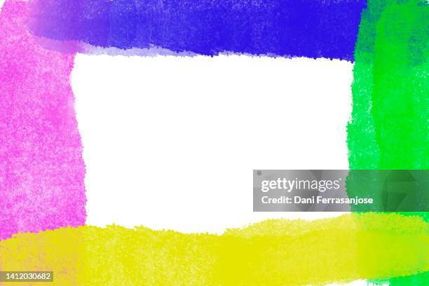 frame for copyspace with colored stripes. - shaggy hair stock pictures, royalty-free photos & images