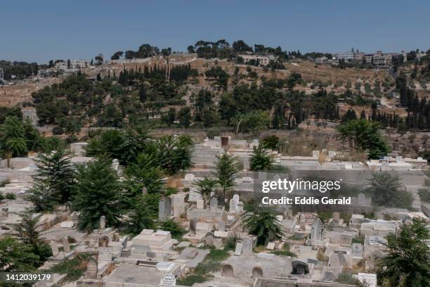 islamic cemeteries in jerusalem - mont des oliviers photos et images de collection