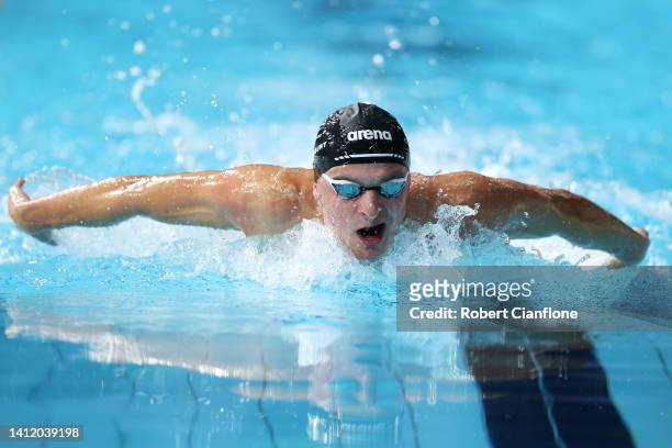 Lewis Clareburt of Team New Zealand competes in the Men's 200m Butterfly Final on day three of the Birmingham 2022 Commonwealth Games at Sandwell...