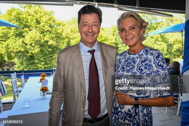 Michael Motschmann, CEO MIG Verwaltungs AG, and Stephanie Gräfin von Pfuel attends the Dallmayr Cup on July 31, 2022 in Munich, Germany.