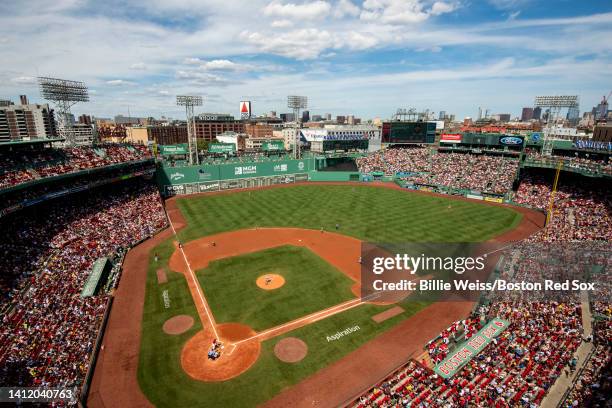 General view during a game between the Boston Red Sox and the Milwaukee Brewers on July 31, 2022 at Fenway Park in Boston, Massachusetts.