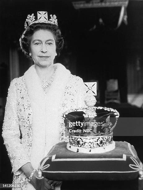 Air Date -- Pictured: Her Majesty Queen Elizabeth II of England with the Imperial State Crown -- Photo by: NBCU Photo Bank
