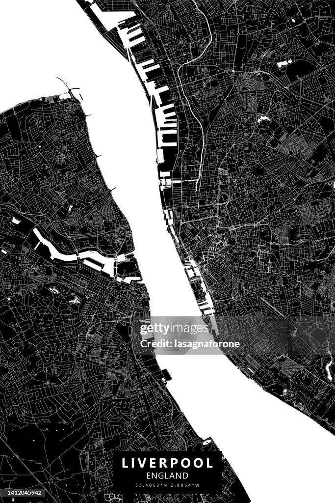 Liverpool, England Vector Map