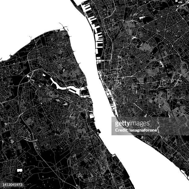 liverpool, england vector map - merseyside map stock illustrations