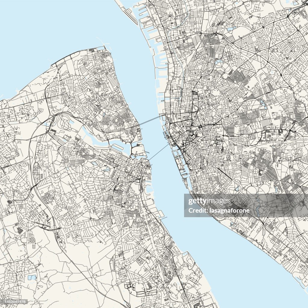 Liverpool, England Vector Map
