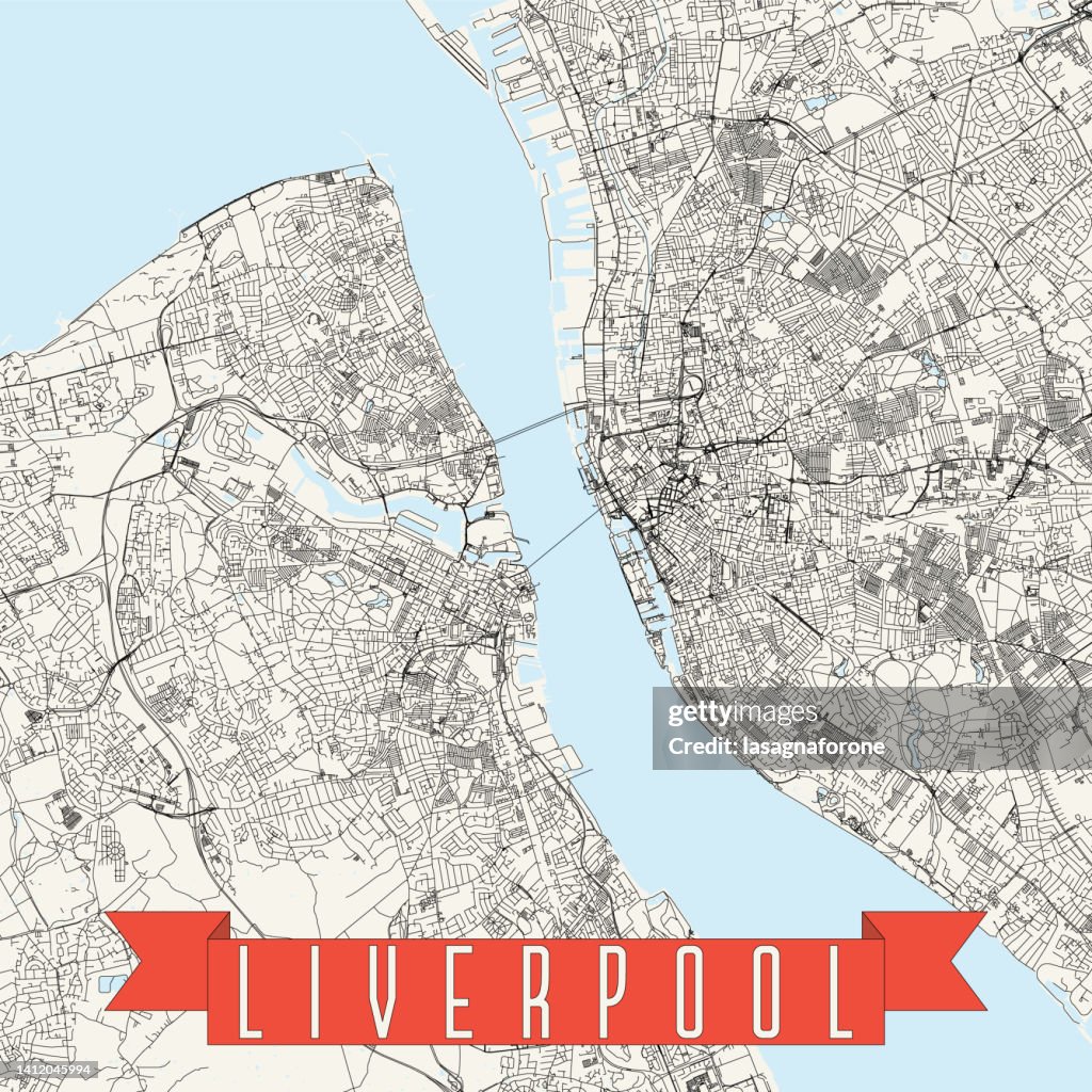 Liverpool, England Vector Map