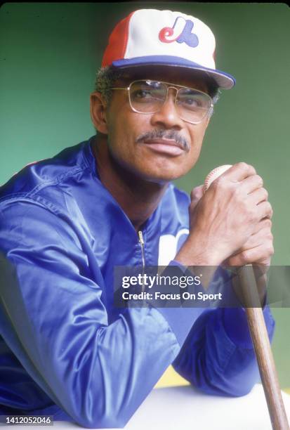 Manager Felipe Alou of the Montreal Expos poses for this portrait prior to the start of a Major League Baseball game circa 1992 at Olympic Stadium in...