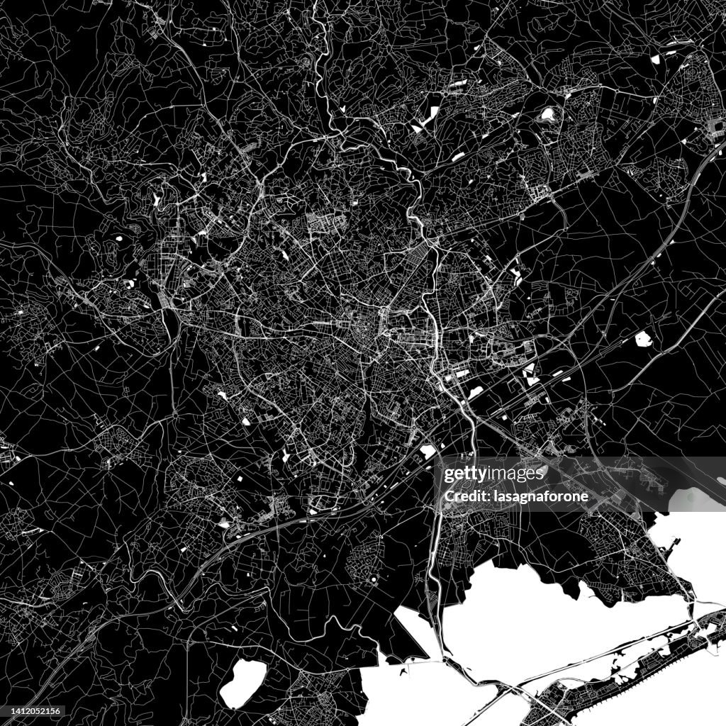 Montpellier, France Vector Map