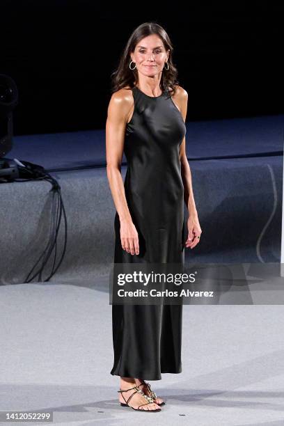 Queen Letizia of Spain attends the 12th Atlantida Mallorca Film Fest 2022 close ceremony at the La Misericordia cultural center on August 31, 2022 in...