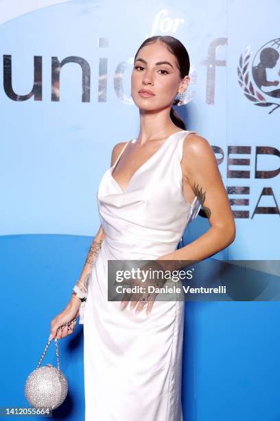 Giulia De Lellis attends the photocall at the LuisaViaRoma for Unicef event at La Certosa di San Giacomo on July 30th in Capri, Italy July 30th in...