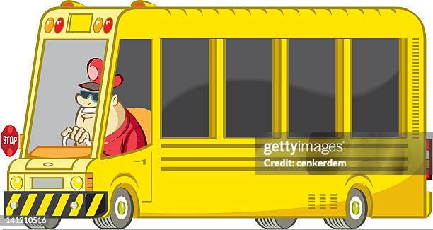 school bus and driver - school bus driver stock illustrations