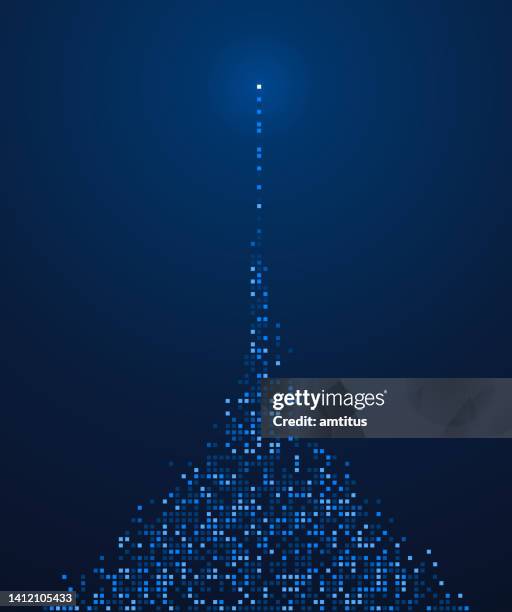 pixels tower - spire stock illustrations