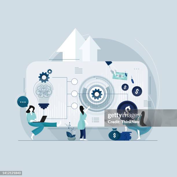 business process management concept - workflow efficiency stock illustrations