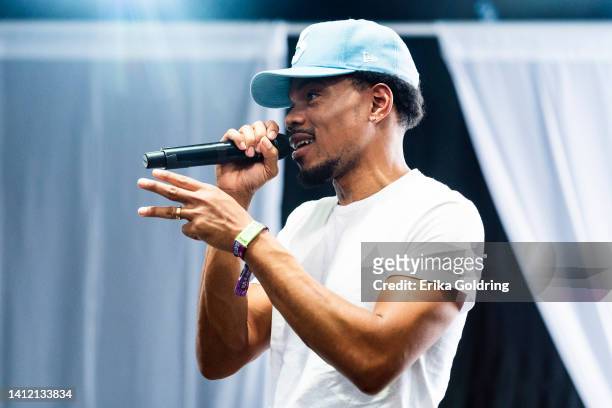 Chance The Rapper performs during 2022 Lollapalooza at Grant Park on July 31, 2022 in Chicago, Illinois.
