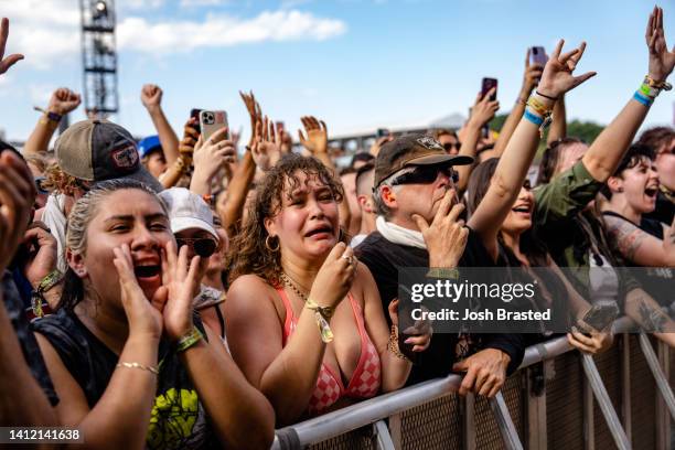 General view of the crowd during day 4 of Lollapalooza at Grant Park on July 31, 2022 in Chicago, Illinois.