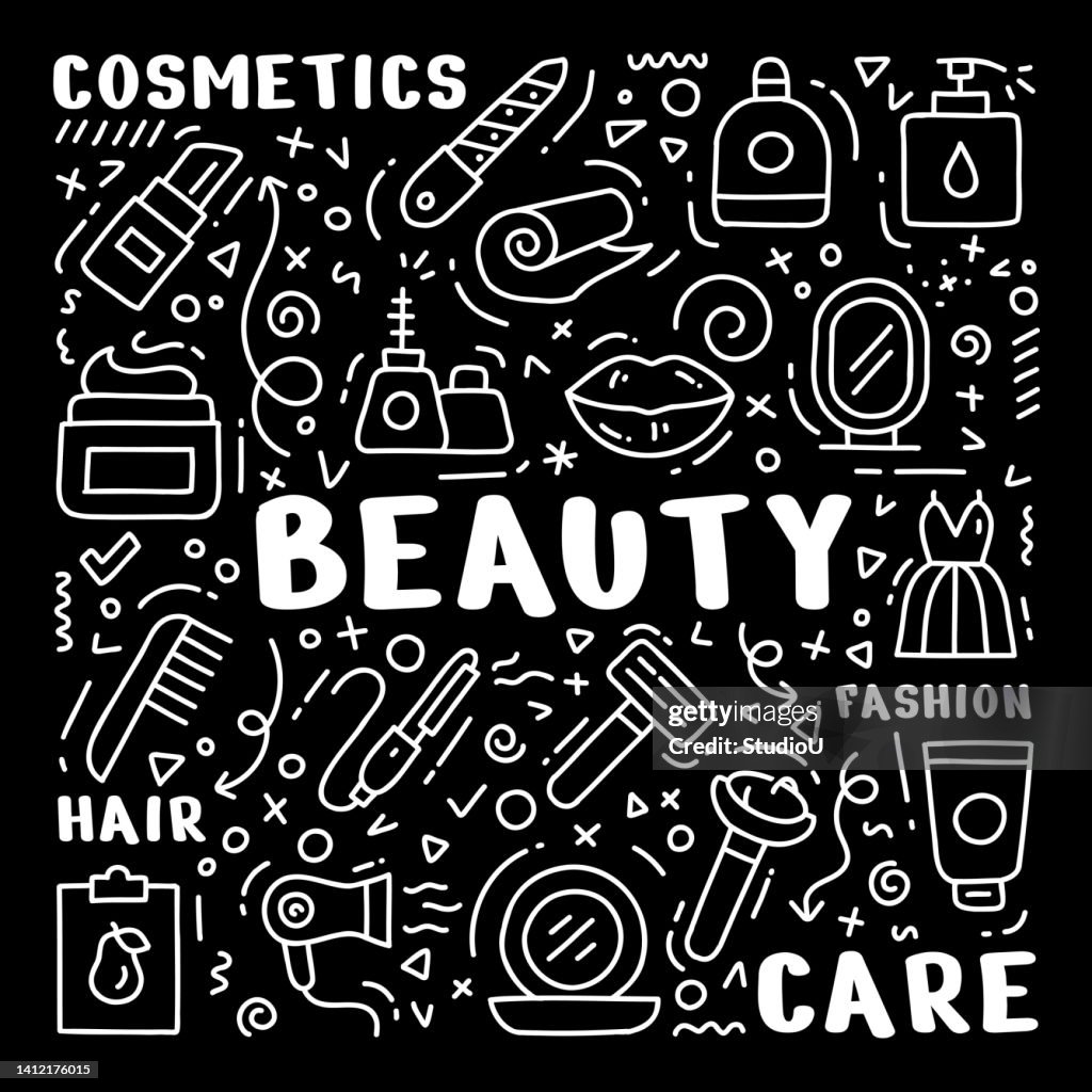 ビューティーハンドドロー落書きコンセプト