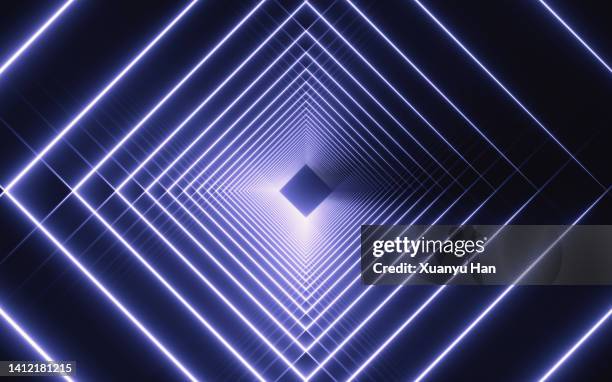 abstract background composed of light lines - prospettiva lineare foto e immagini stock