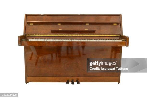 piano, grand piano percussion music instrument isolated on white background - grand piano stock-fotos und bilder