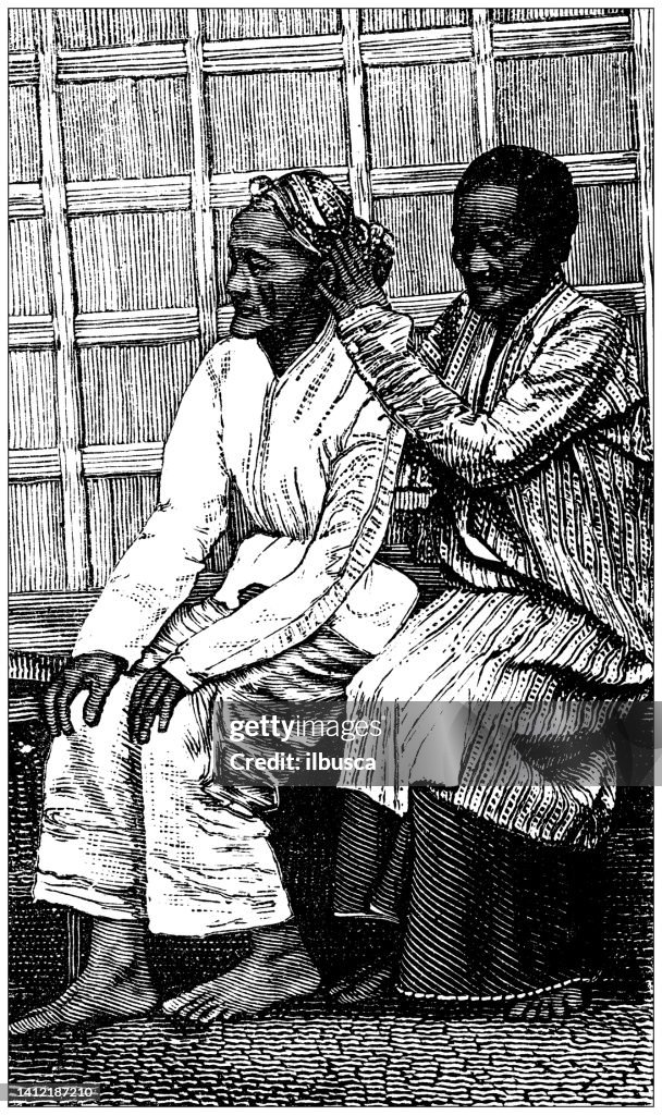 Antique Illustration Ethnography And Indigenous Cultures Java Elderly ...
