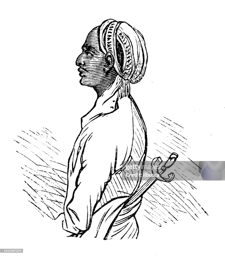 Antique Illustration Ethnography And Indigenous Cultures Java Chief ...