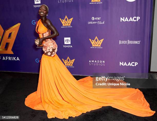 Nyakim Gatwech attends the Koshie Mills presents Heirs of Afrika 5th Annual International Women of Power Awards hosted by Loni Love at Sheraton Grand...