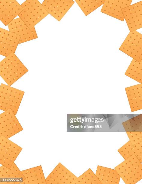 frame of cheese crackers design element - vector cheese and crackers stock illustrations