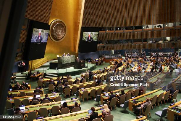 United Nations Secretary General Antonio Guterres speaks at the start of the tenth annual review of the Nuclear Non-Proliferation Treaty at U.N....